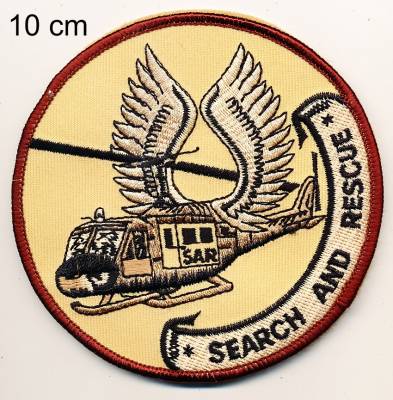 Aufnäher Bundeswehr SAR Search and Rescue wüstentarn mit Klett, 10 cm Durchmesser